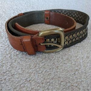 Danier leather Brown and gold belt xs